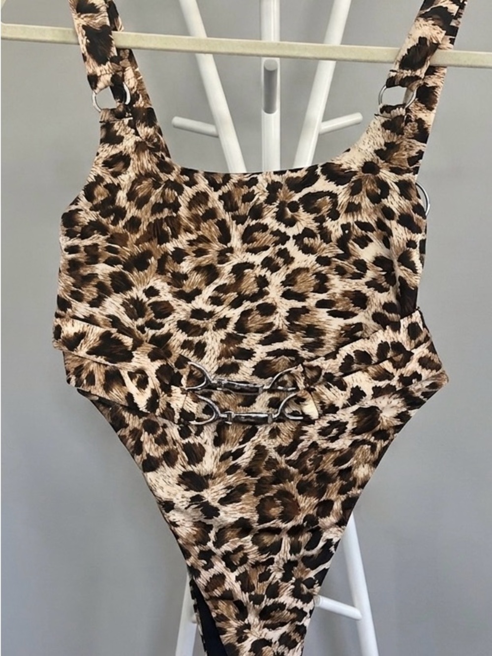 Fashion Nova Leopard Print Super High-cut Leg one-Piece Swimsuit - S 🔥
